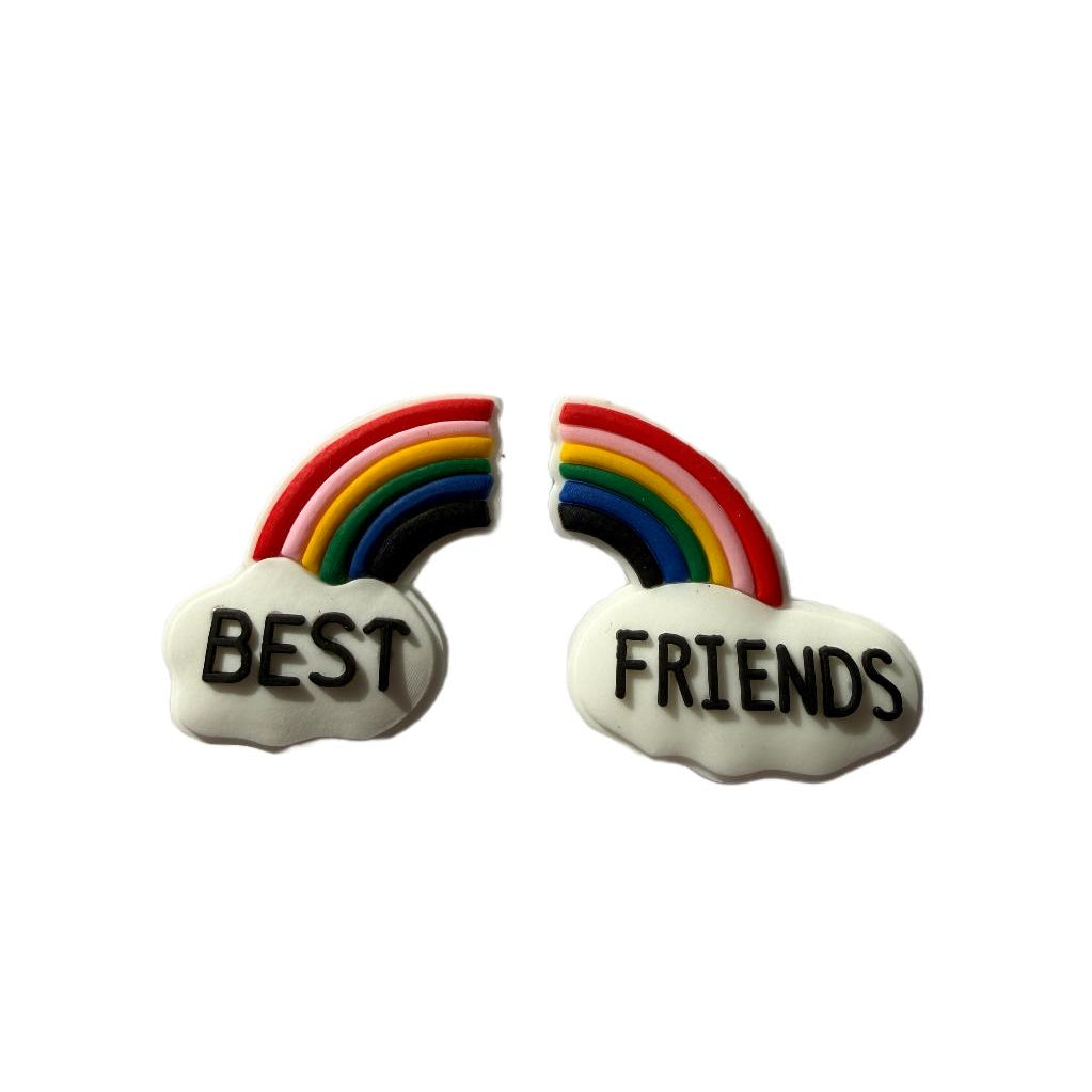 Best friends pin for dog collars colorful. Rainbow friends. PVC material. 