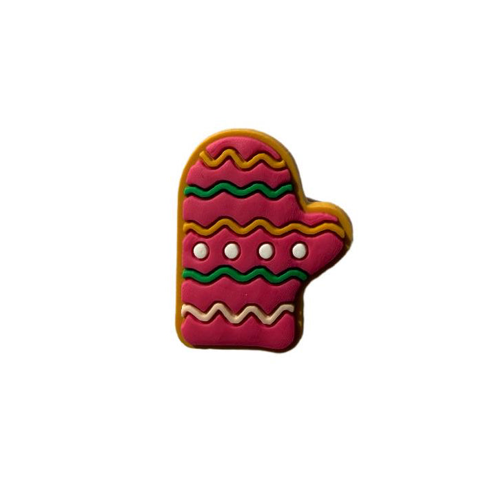 Christmas pin glove pink of cookie. Silicone material, and perfect matching with Pet7teen collars. 