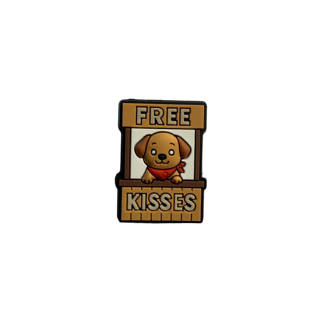 Pin or accessories for dog collar. Free kisses in 3D good quality pin in silicone material.  